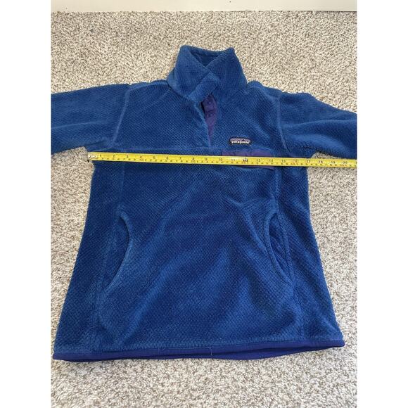 Patagonia Fleece Sweater Womens XS 1/4 Button Dark Blue Pullover Polartec - Picture 7 of 9